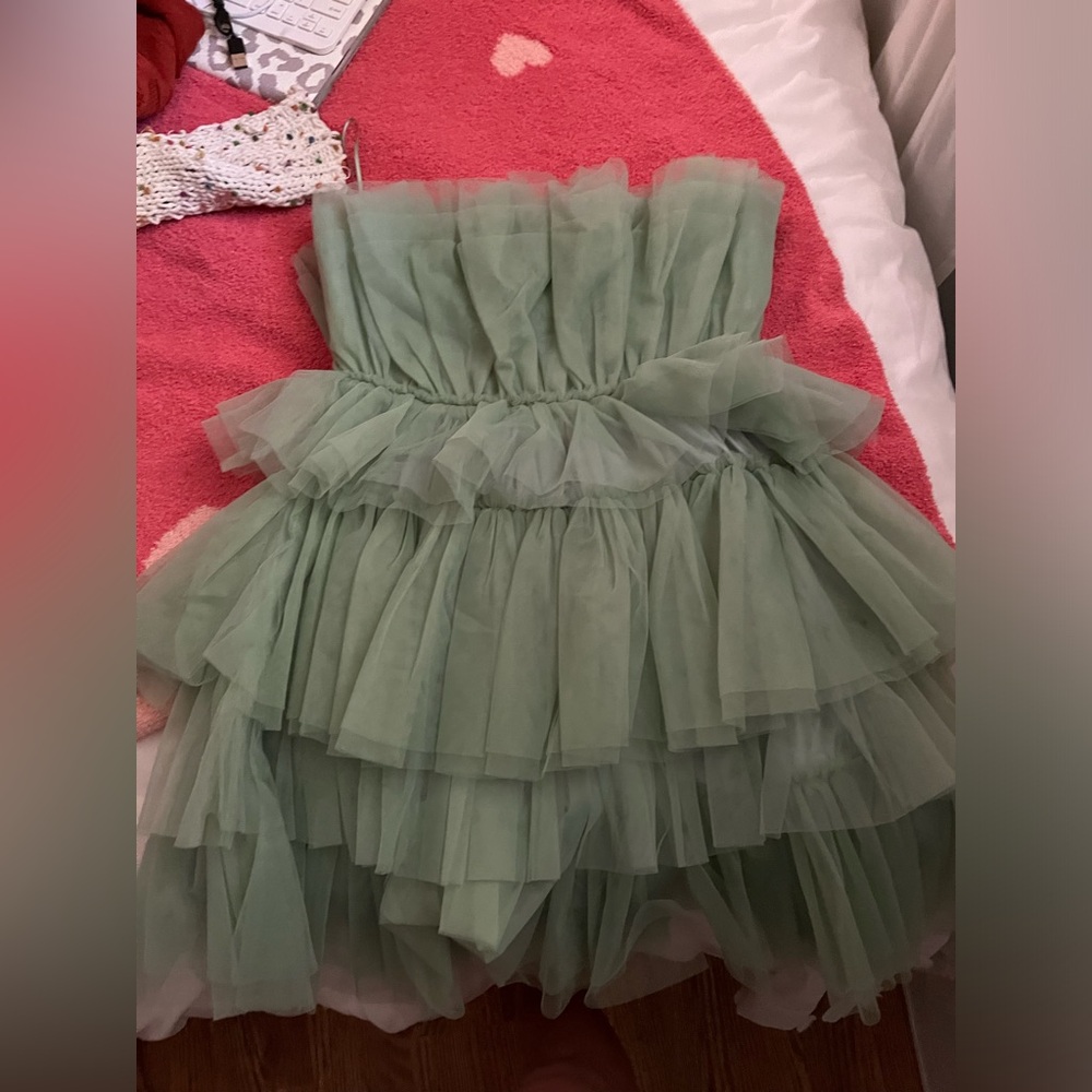 sage toole strapless dress
